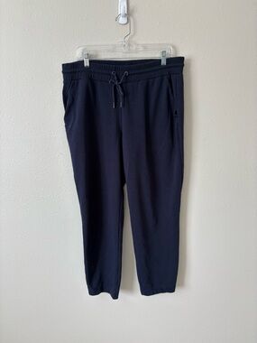 Boden Navy Drawstring Knit Capri Sweata